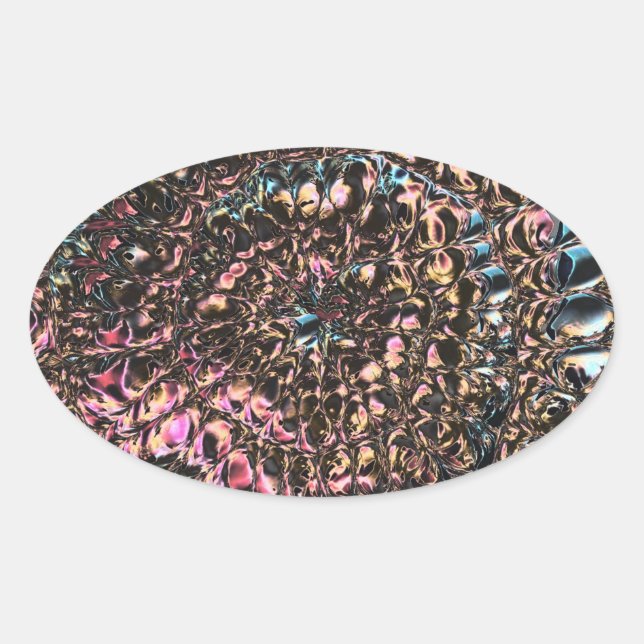 Gemstone Spiral Oval Sticker (Front)