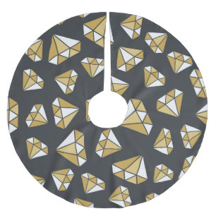 Gemstone Themed Vintage Seamless Pattern. Brushed Polyester Tree Skirt