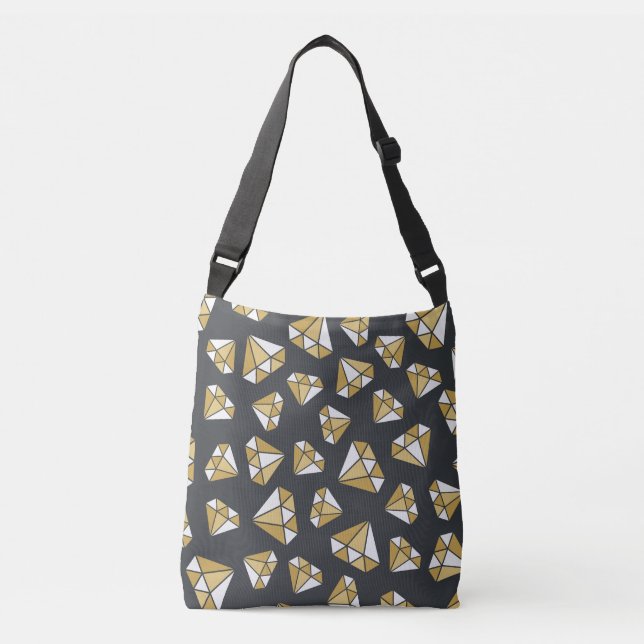 Gemstone Themed Vintage Seamless Pattern. Crossbody Bag (Front)