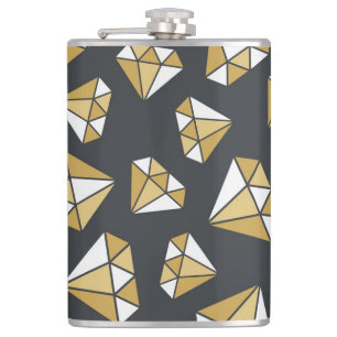 Gemstone Themed Vintage Seamless Pattern. Hip Flask