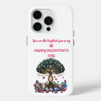 Gemstone Tree Happy Valentine's day iPhone 15 Pro Case