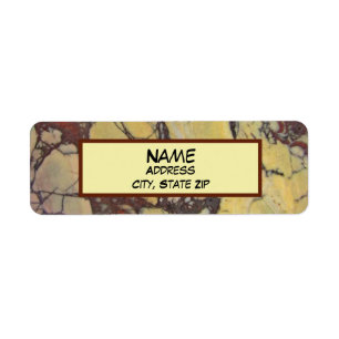 Gemstone Yellow Red Agate Photo Abstract Marble Return Address Label