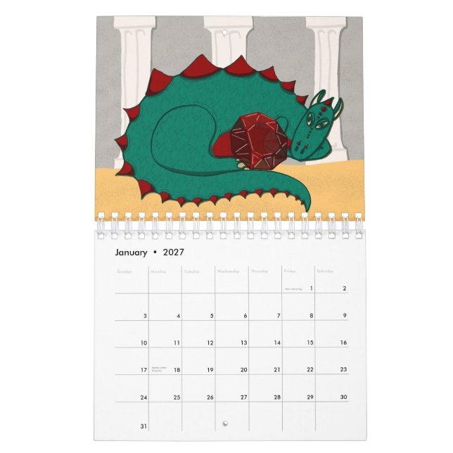 Gemstones & Dragons Calendar (Jan 2027)