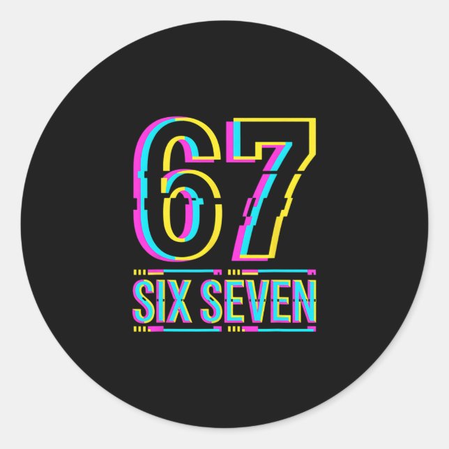 Gen Alpha Six Seven 6 7 Meme  Classic Round Sticker (Front)