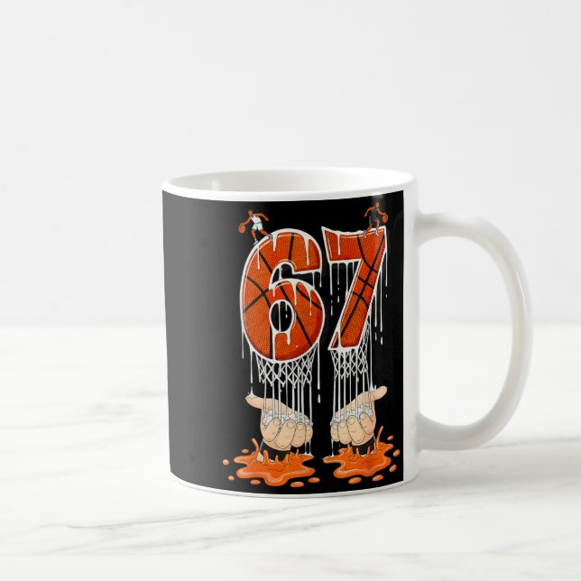 Gen Alpha Slang Kids 67 Basketball Ice Cream Drip  Coffee Mug (Right)