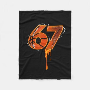 Gen alpha slang kids 67 basketball ice cream drip fleece blanket