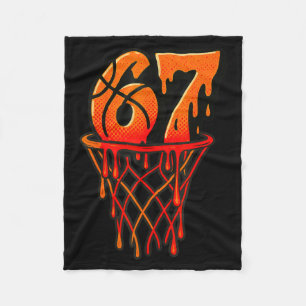 Gen Alpha Slang Kids 67 Basketball Ice Cream Drip  Fleece Blanket