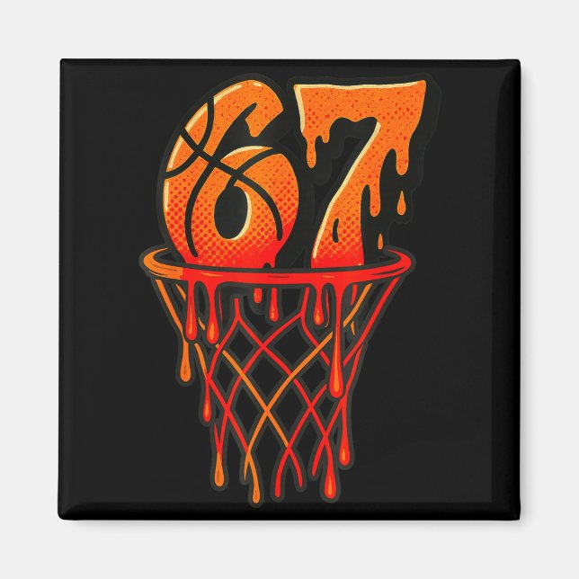 Gen Alpha Slang Kids 67 Basketball Ice Cream Drip  Magnet (Front)