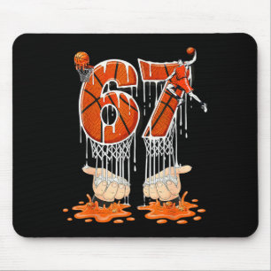 Gen Alpha Slang Kids 67 Basketball Ice Cream Drip  Mouse Pad