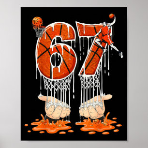 Gen Alpha Slang Kids 67 Basketball Ice Cream Drip Poster