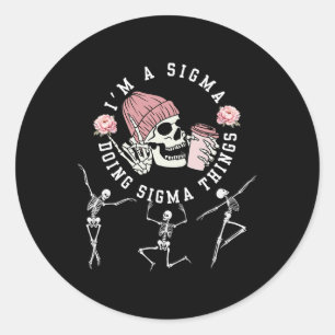 Gen Alpha Slang Sigma Gyatt Rizz Skibidi No Cap I' Classic Round Sticker