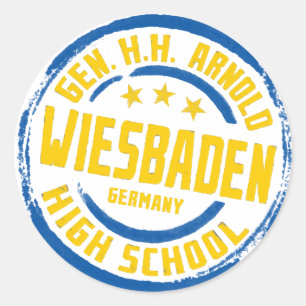 Gen HH Arnold High School Blue and Gold Classic Round Sticker