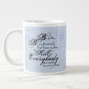 Gen. James Mattis Quote on Floral Background Large Coffee Mug