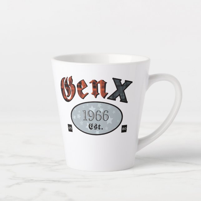 Gen X (Generation X personalised year 1966) Latte Mug (Right)