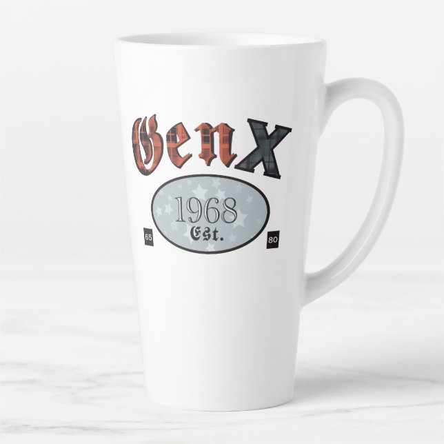 Gen X (Generation X year 1968) Latte Mug (Right)