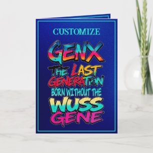 Gen X Humour Any Occasion Blue Card