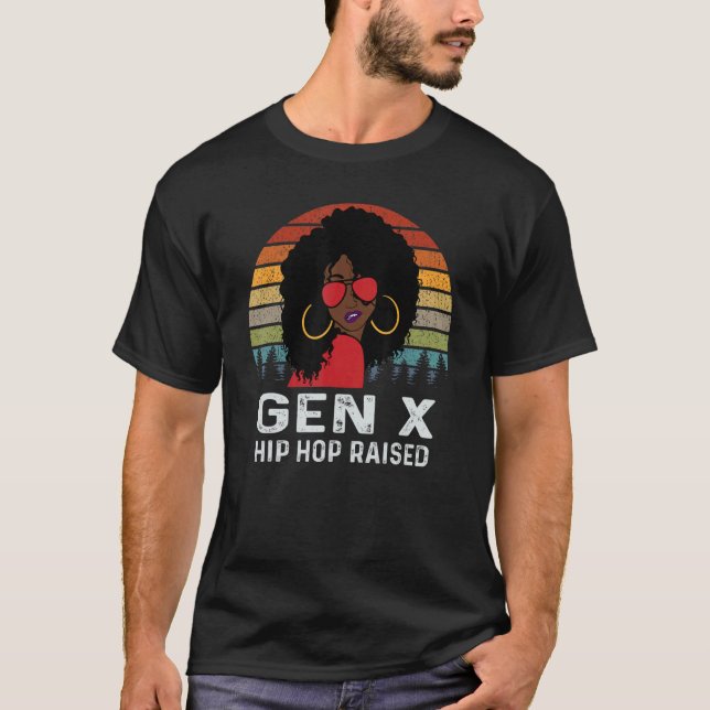 Gen X Melanin African American Black Retro Hip Hop T-Shirt (Front)
