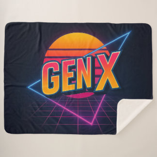 Gen X Retro 80s  Sherpa Blanket