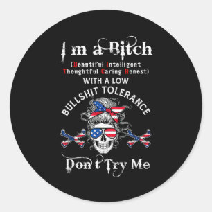 Gen X Skeleton I’m A Beautiful Intelligent Skeleto Classic Round Sticker