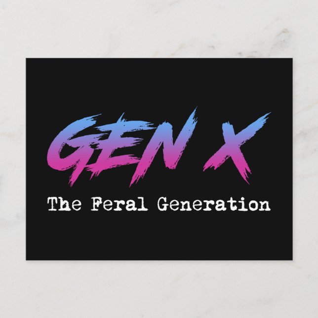 Gen X - The Feral Generation Postcard (Front)