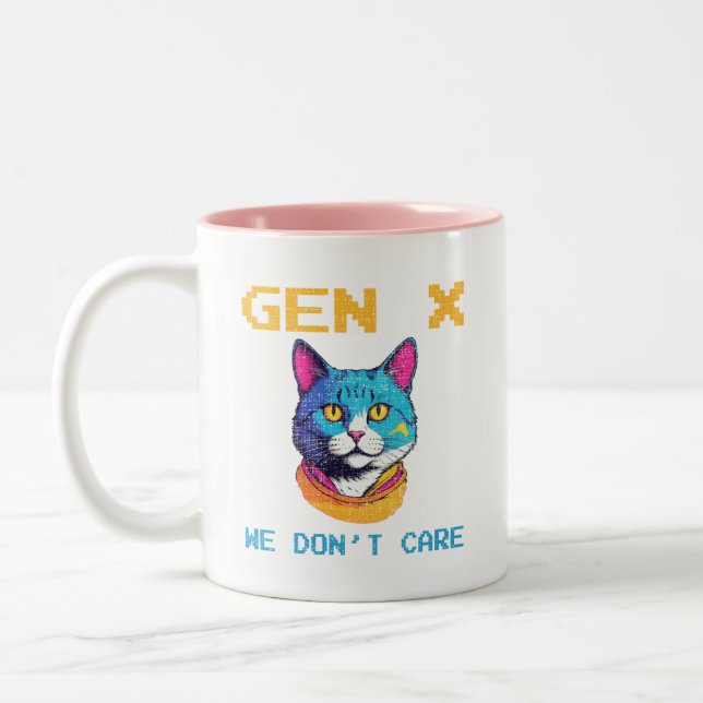 Gen X we don't care Two-Tone Coffee Mug (Left)