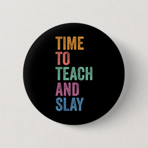 Gen Z Alpha Back To School Teacher Time To Teach A 6 Cm Round Badge