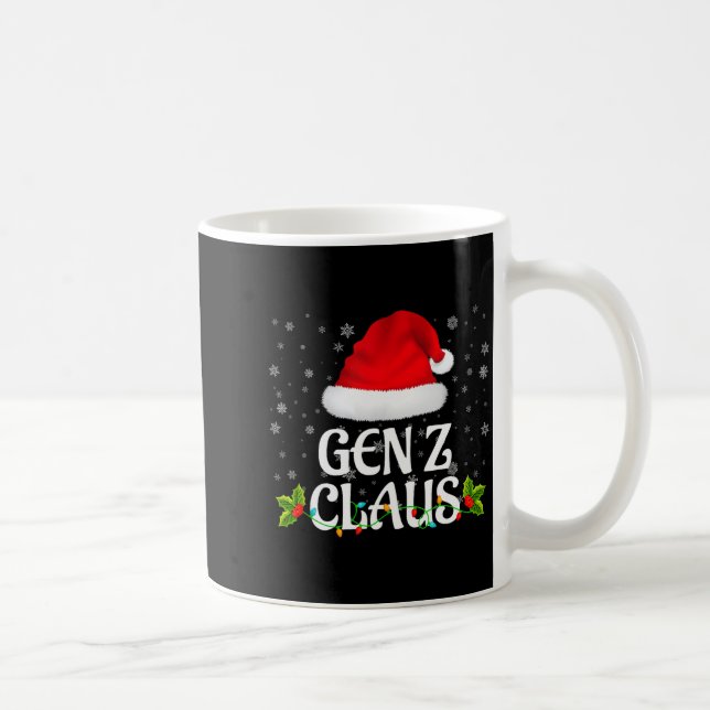 Gen Z Claus Christmas Lights Santa Pajama Family M Coffee Mug (Right)