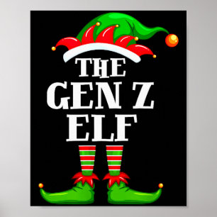 Gen Z Elf Matching Family Group Christmas Party Py Poster