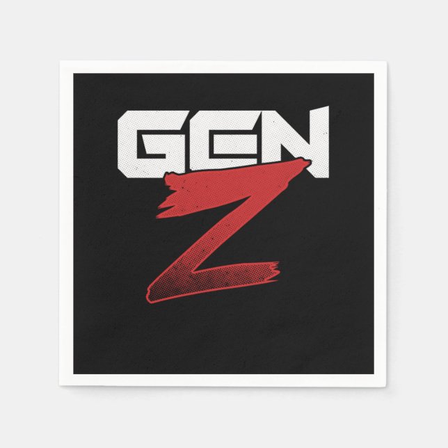 Gen Z Millenials Generation Z Boomers Gift Napkin (Front)