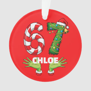 Gen Z “Six Seven” Ornament – Customizable Festive 