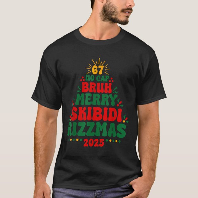 Gen Z Teen Slang Christmas 2025 Brainrot Meme Teen T-Shirt (Front)