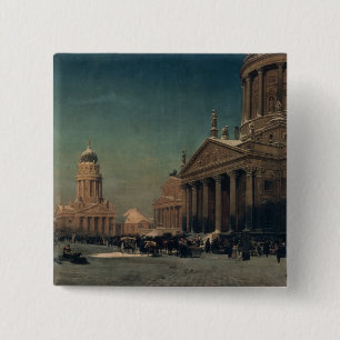 Gendarmenmarkt in Winter, 1857 15 Cm Square Badge