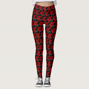 Gender Anarchy - Classic Red on dark background v1 Leggings