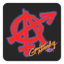 Gender Anarchy red A symbol stickers