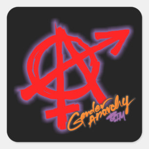 Gender Anarchy red A symbol stickers