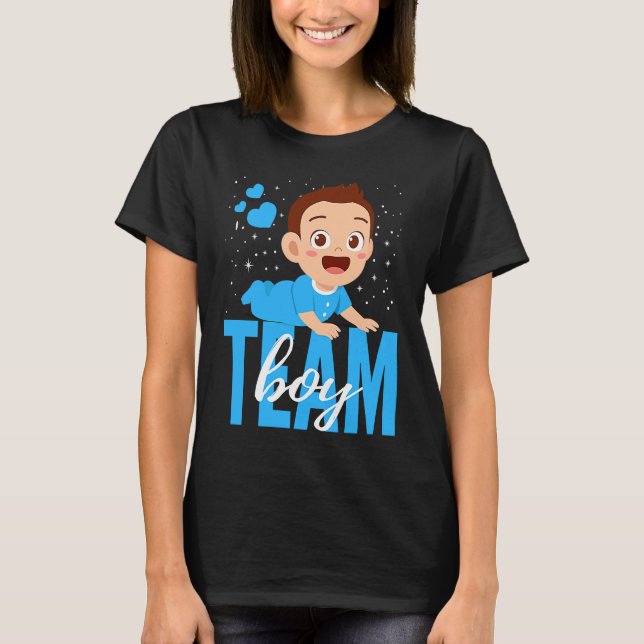 Gender Announcement  Team Boy Baby Party Reveal Pr T-Shirt (Front)