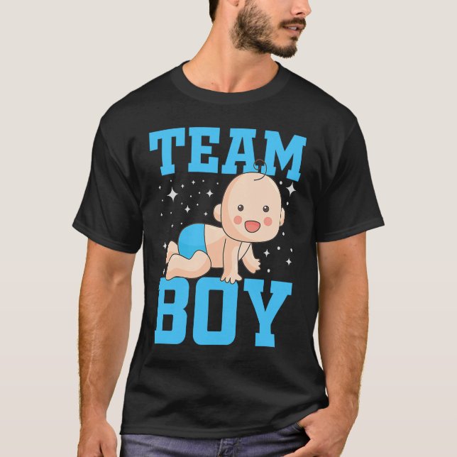 Gender Announcement  Team Boy Baby Party Reveal Pr T-Shirt (Front)