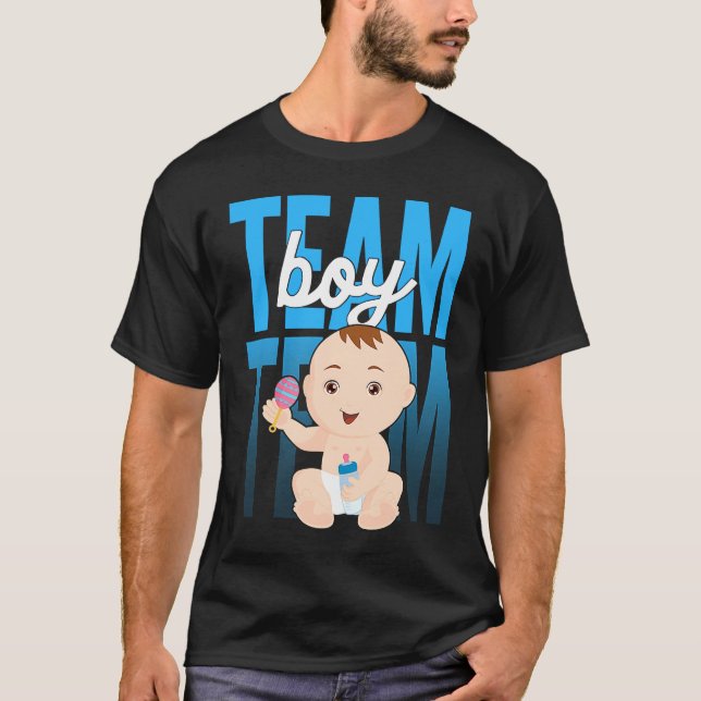 Gender Announcement  Team Boy Baby Party Reveal Pr T-Shirt (Front)