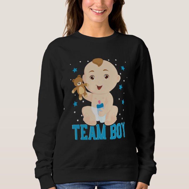 Gender Announcement Team Boy Baby Party Reveal Pre Sweatshirt (Front)
