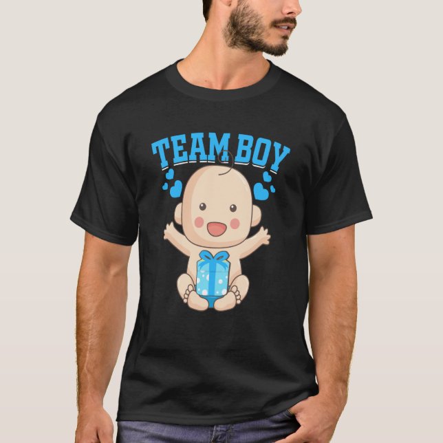 Gender Announcement Team Boy Baby Party Reveal Pre T-Shirt (Front)