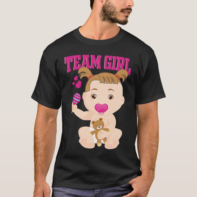 Gender Announcement  Team Girl Baby Party Reveal P T-Shirt (Front)