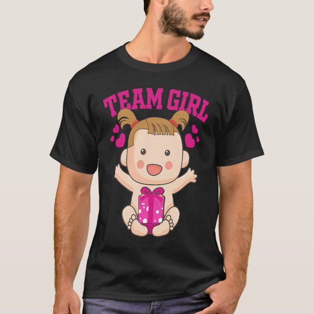 Gender Announcement  Team Girl Baby Party Reveal P T-Shirt (Front)