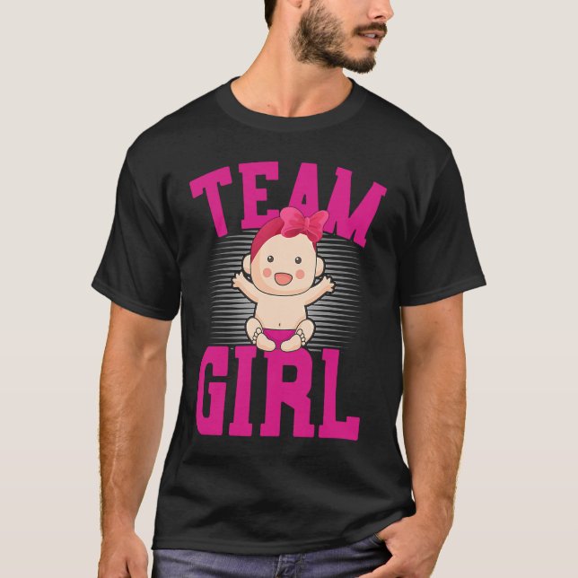 Gender Announcement  Team Girl Baby Party Reveal P T-Shirt (Front)