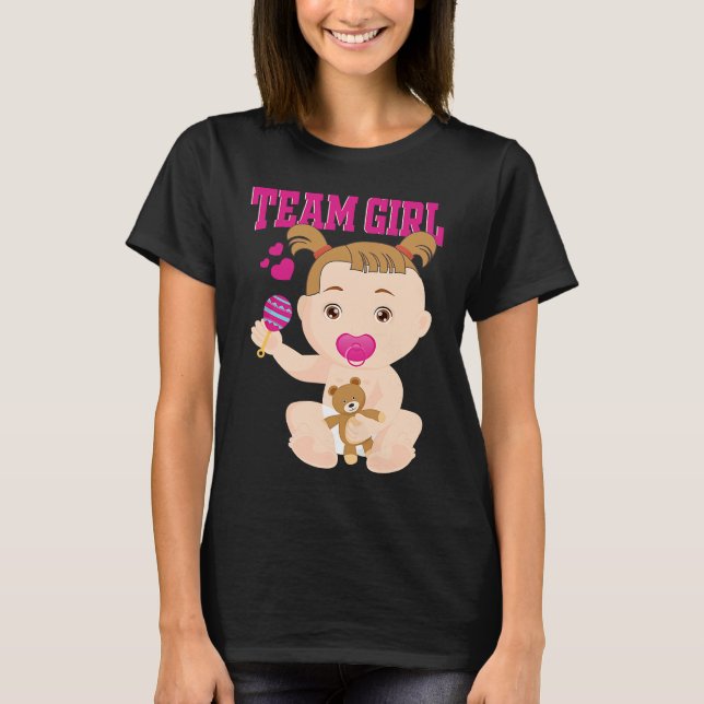 Gender Announcement  Team Girl Baby Party Reveal P T-Shirt (Front)
