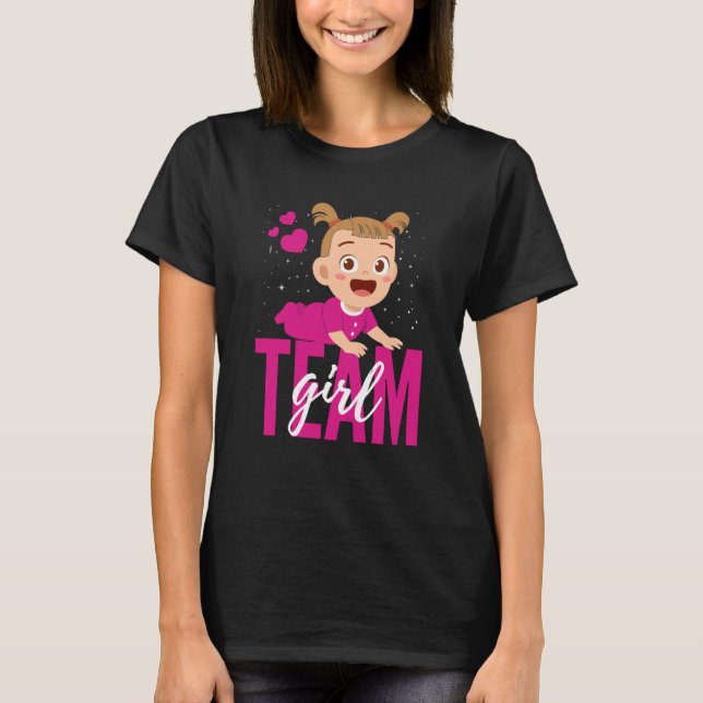 Gender Announcement Team Girl Baby Party Reveal Pr T-Shirt (Front)