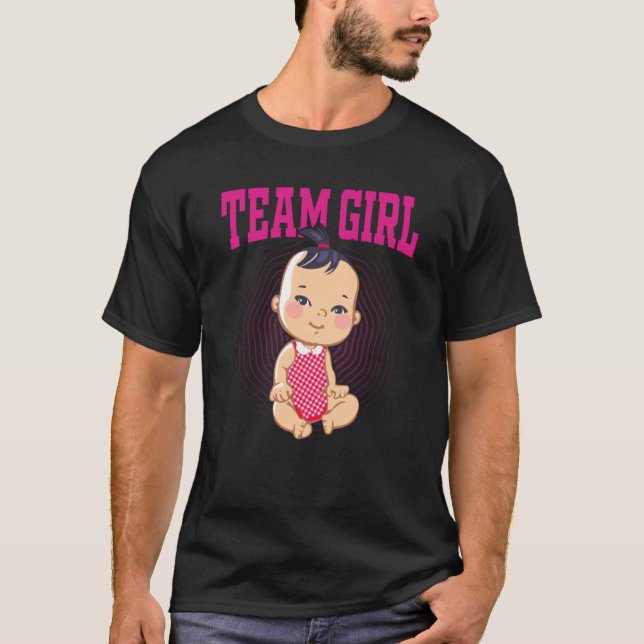 Gender Announcement Team Girl Baby Party Reveal Pr T-Shirt (Front)