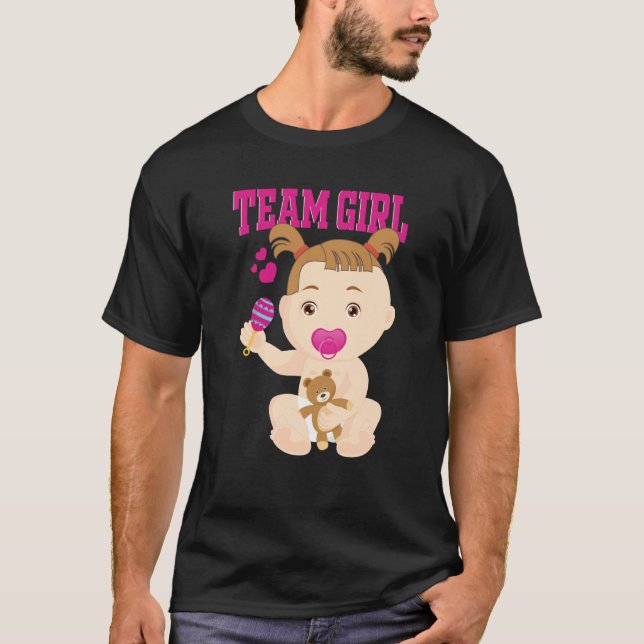 Gender Announcement Team Girl Baby Party Reveal Pr T-Shirt (Front)