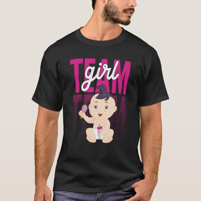 Gender Announcement Team Girl Baby Party Reveal Pr T-Shirt (Front)