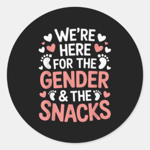 Gender Announcement, We're Here For The Gender &am Classic Round Sticker