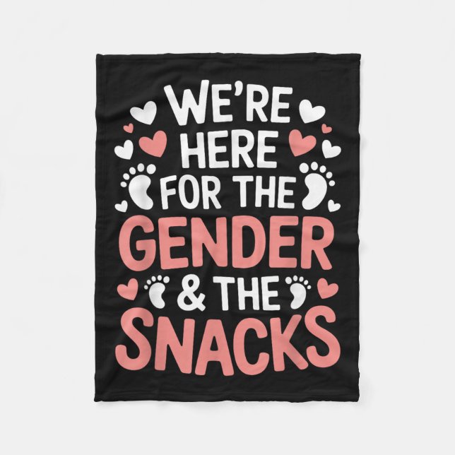 Gender Announcement, We're Here For The Gender &am Fleece Blanket (Front)